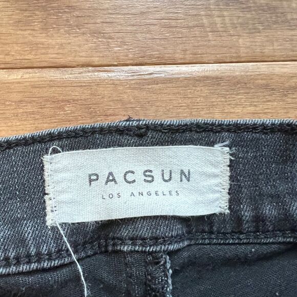 Pacsun High-Rise Ankle Jegging Size 24 Charcoal Black/Dark Gray Distressed - Picture 3 of 11